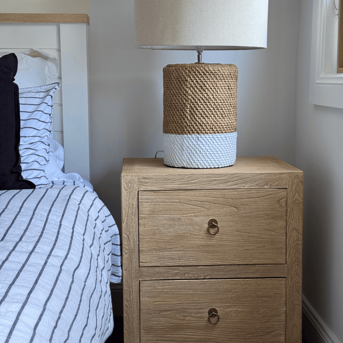 Elm Bedside L550mm - 2 Drawer