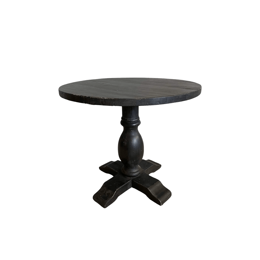 Round Elm Pedestal Dining Table D900mm - Black