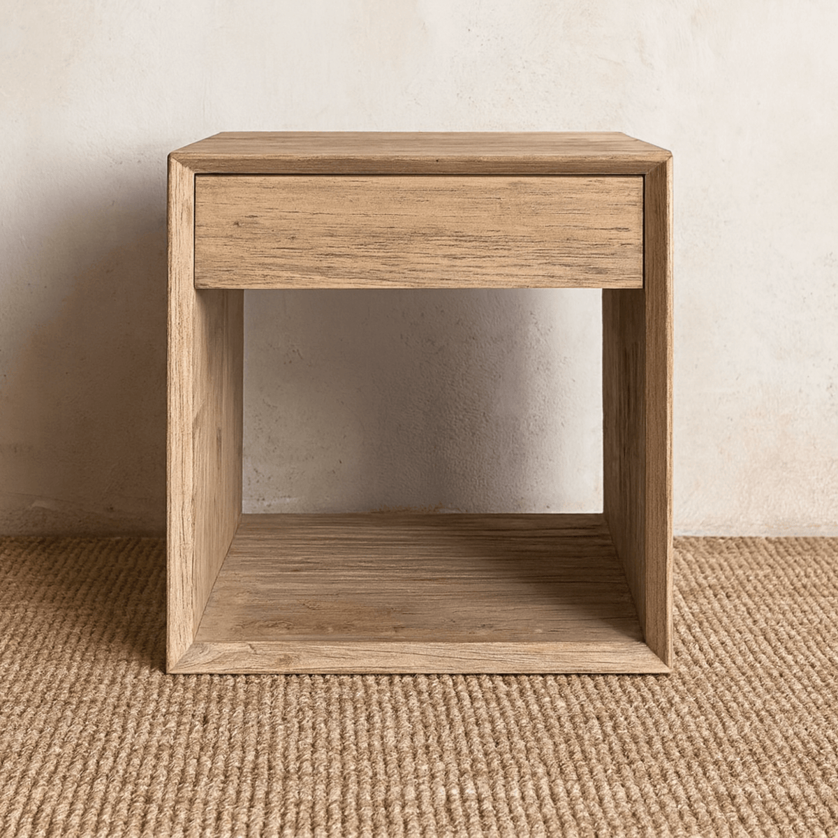 Modern Elm Bedside 500L - 1 Drawer