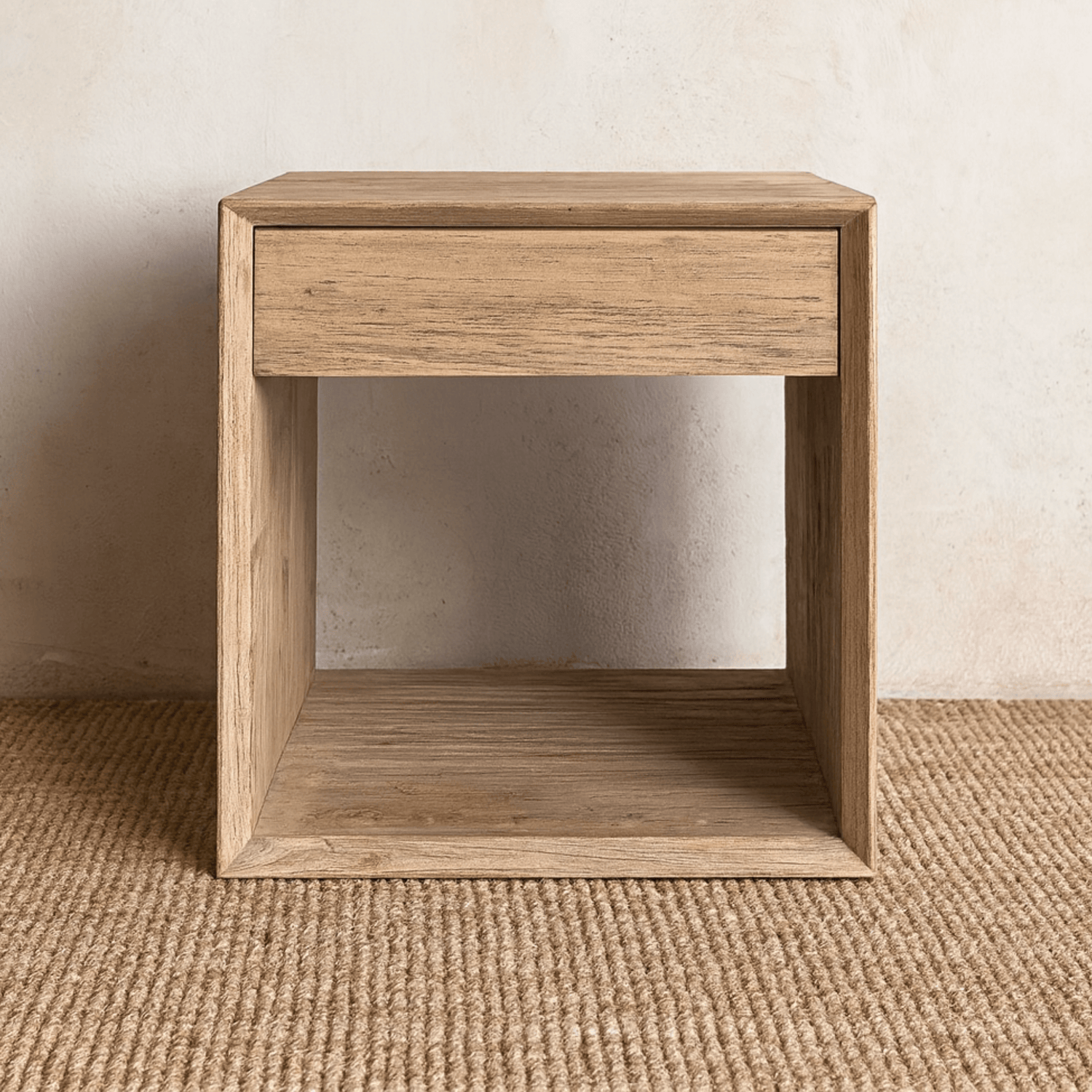Modern Elm Bedside 500L - 1 Drawer