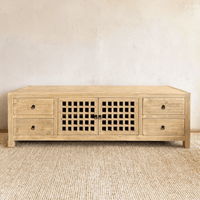 Elm Media Unit L1800mm - Lattice Doors