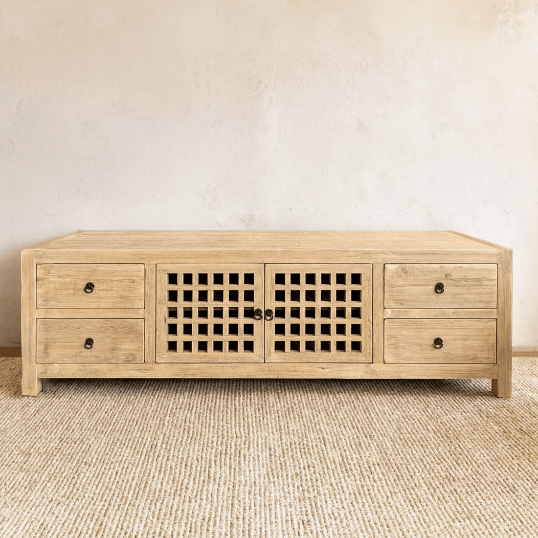 Elm Media Unit L1800mm - Lattice Doors
