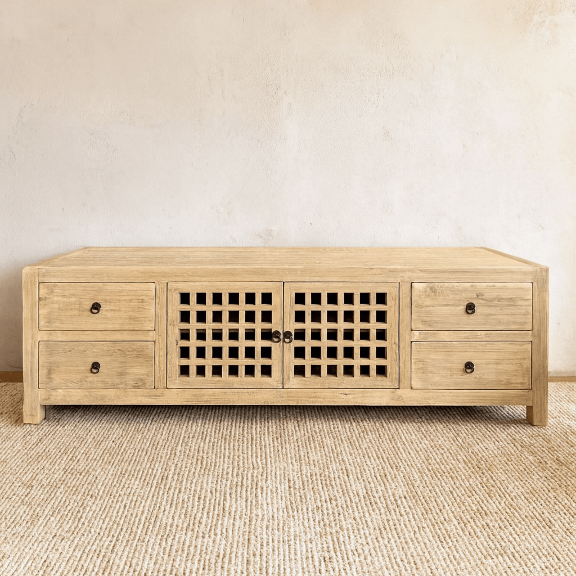 Elm Media Unit L1800mm - Lattice Doors