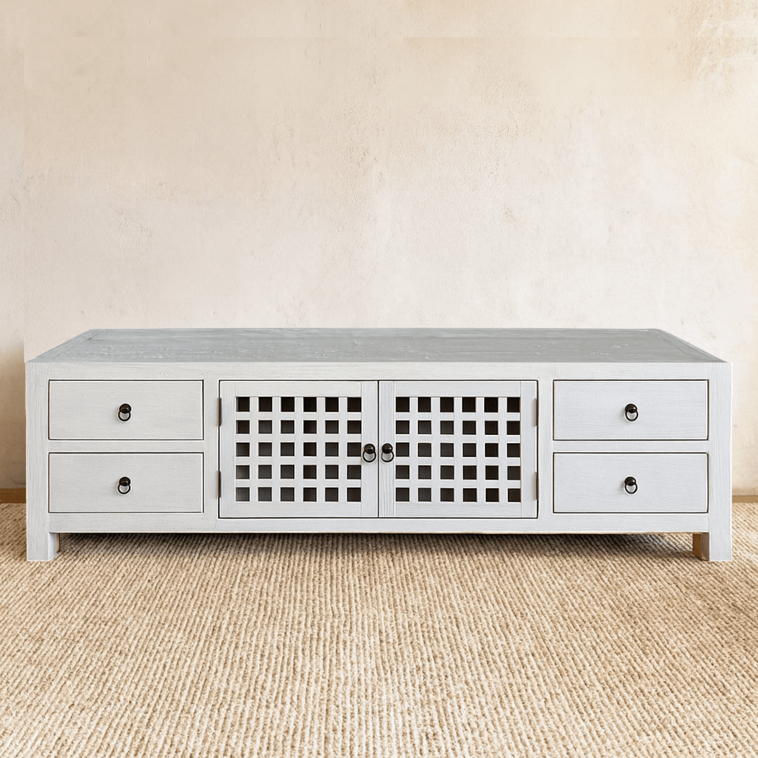 Elm Media Unit L1800mm - Lattice Doors