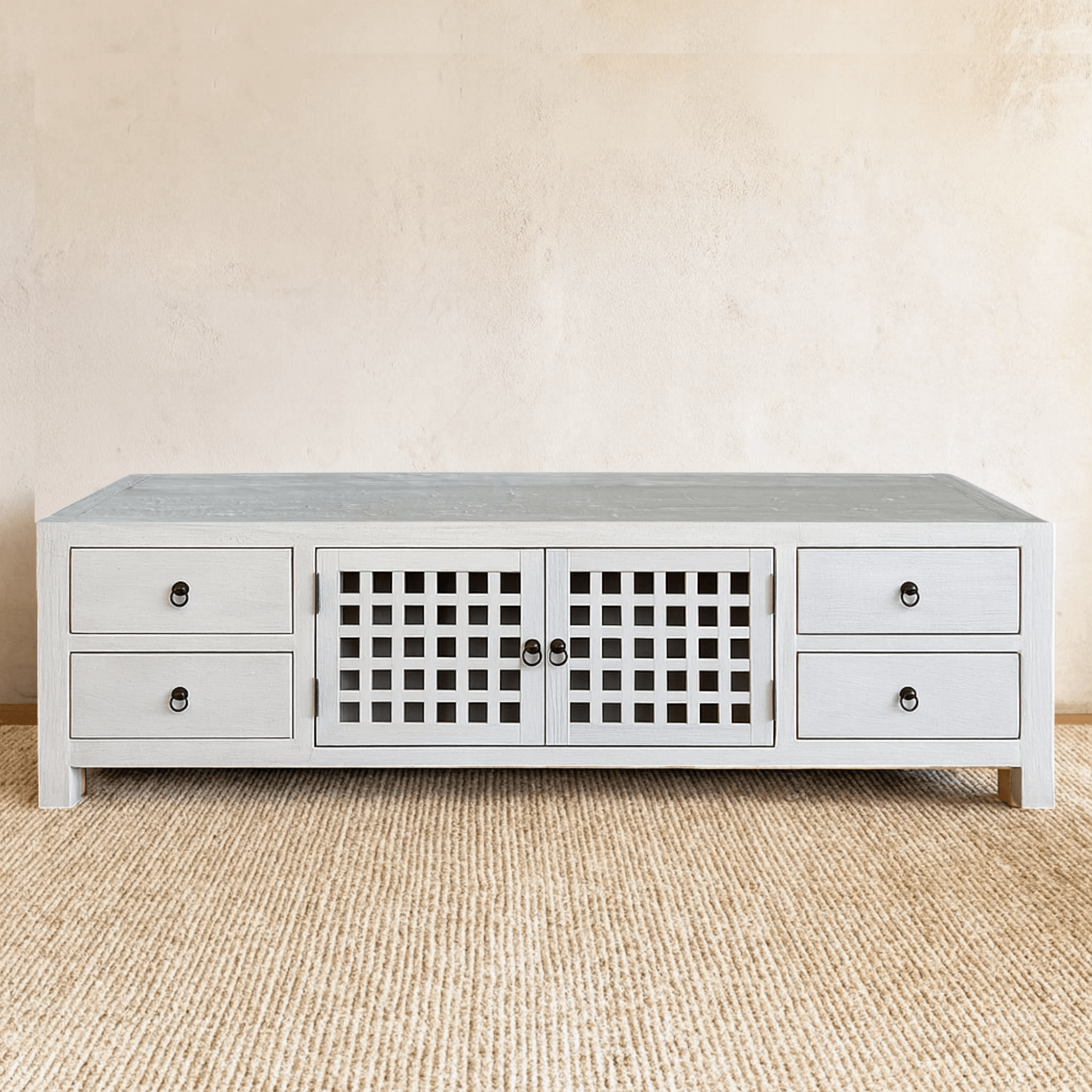 Elm Media Unit L1800mm - Lattice Doors