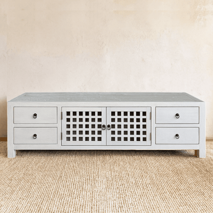 Elm Media Unit L1800mm - Lattice Doors