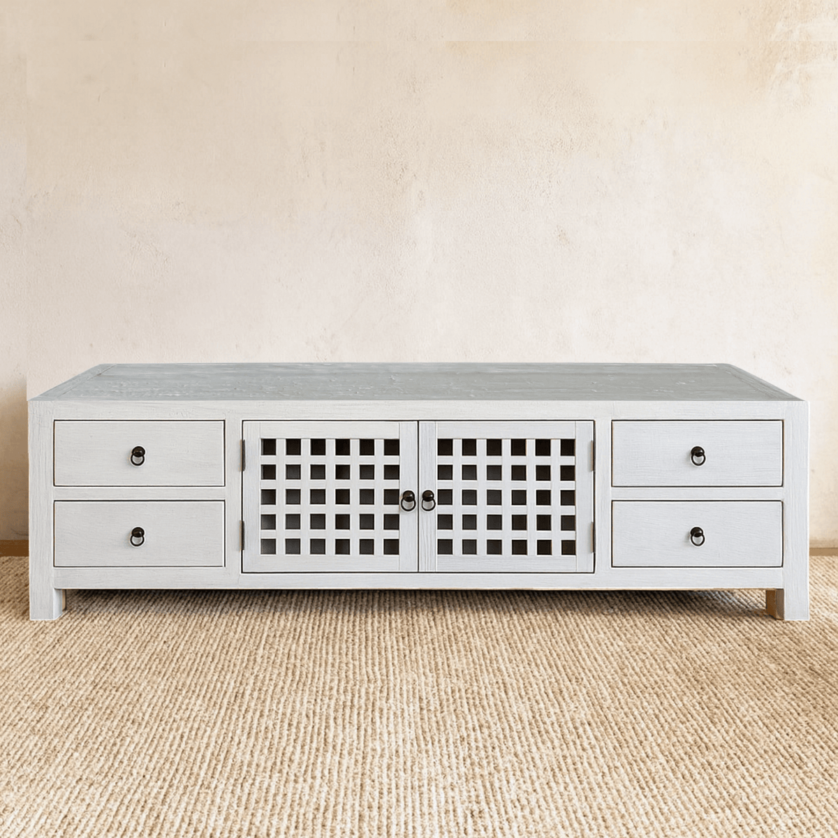 Elm Media Unit L1800mm - Lattice Doors