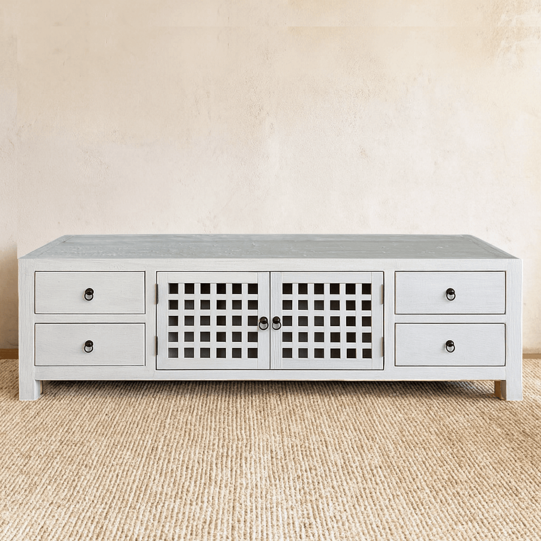 Elm Media Unit L1800mm - Lattice Doors