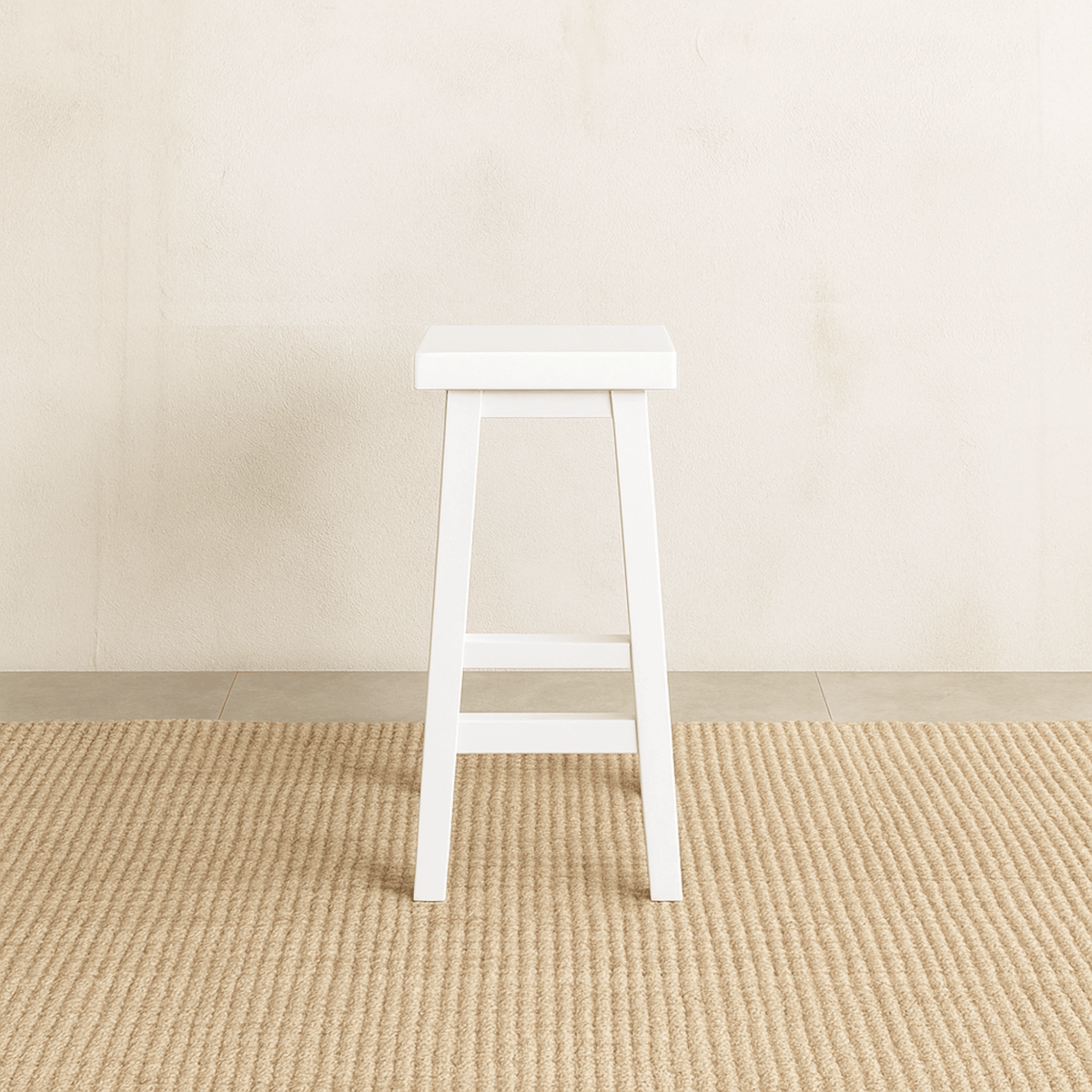 Square Bar Stool - White