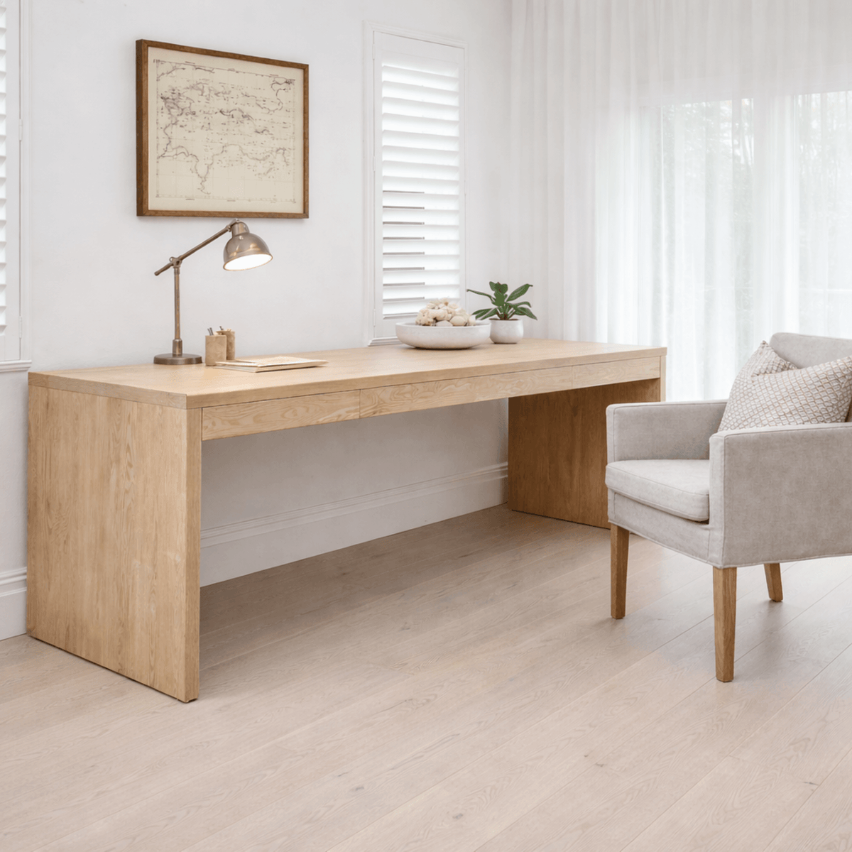 Modern Desk with 3 Drawers L2000mm