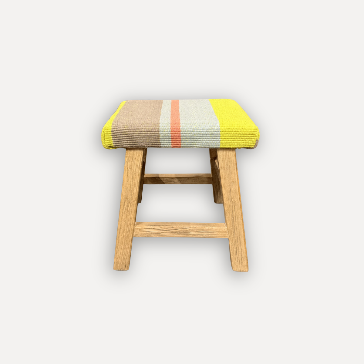 Upholstered Elm Stool - Limited Edition - Navy