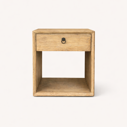 Modern Recessed Elm Bedside L500mm