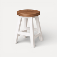 Pacific Stool - White & Weathered Oak