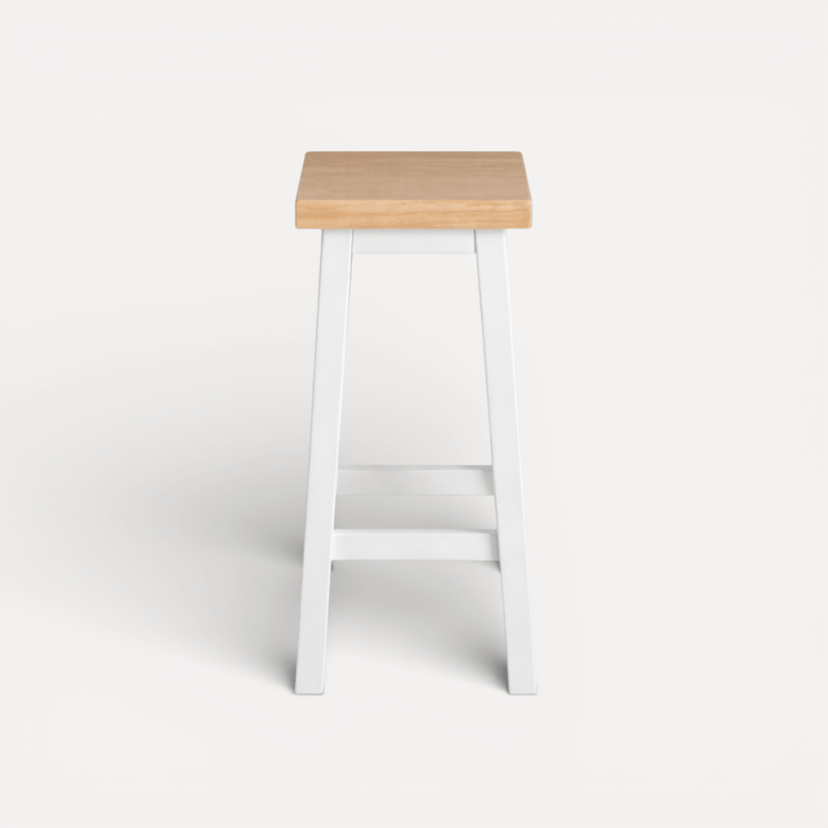 Square Bar Stool - White &amp; Limed Ash
