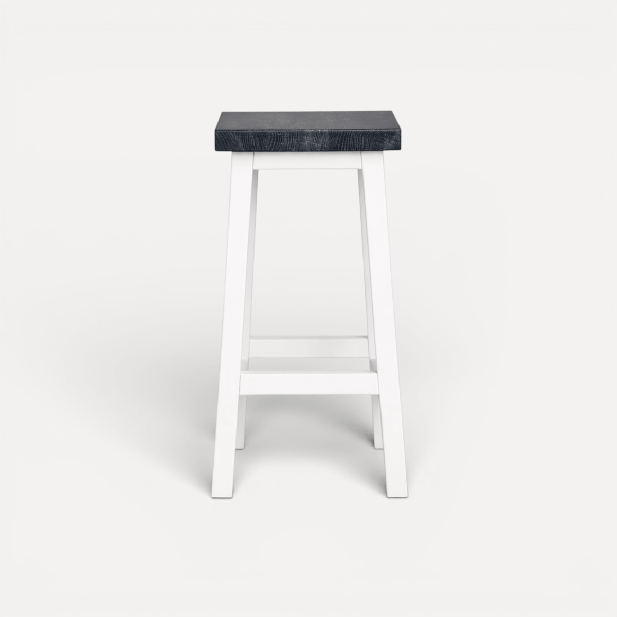 Square Bar Stool - White &amp; Grey Limed