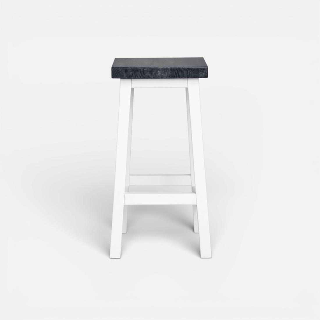 Square Bar Stool - White &amp; Grey Limed