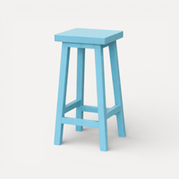 Square Bar Stool - Distant Blue
