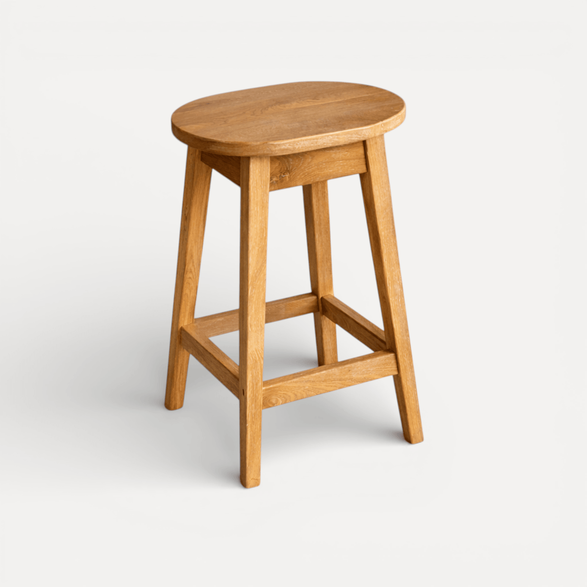 Oval Bartool - Limed Ash