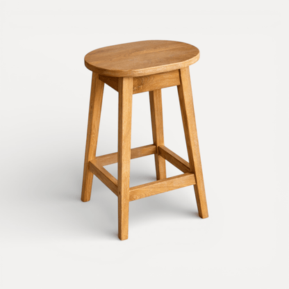 Oval Bartool - Limed Ash