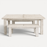 Rustic Outdoor Timber Setting L2100mm - Whitewash