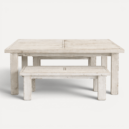 Rustic Outdoor Timber Setting L2100mm - Whitewash