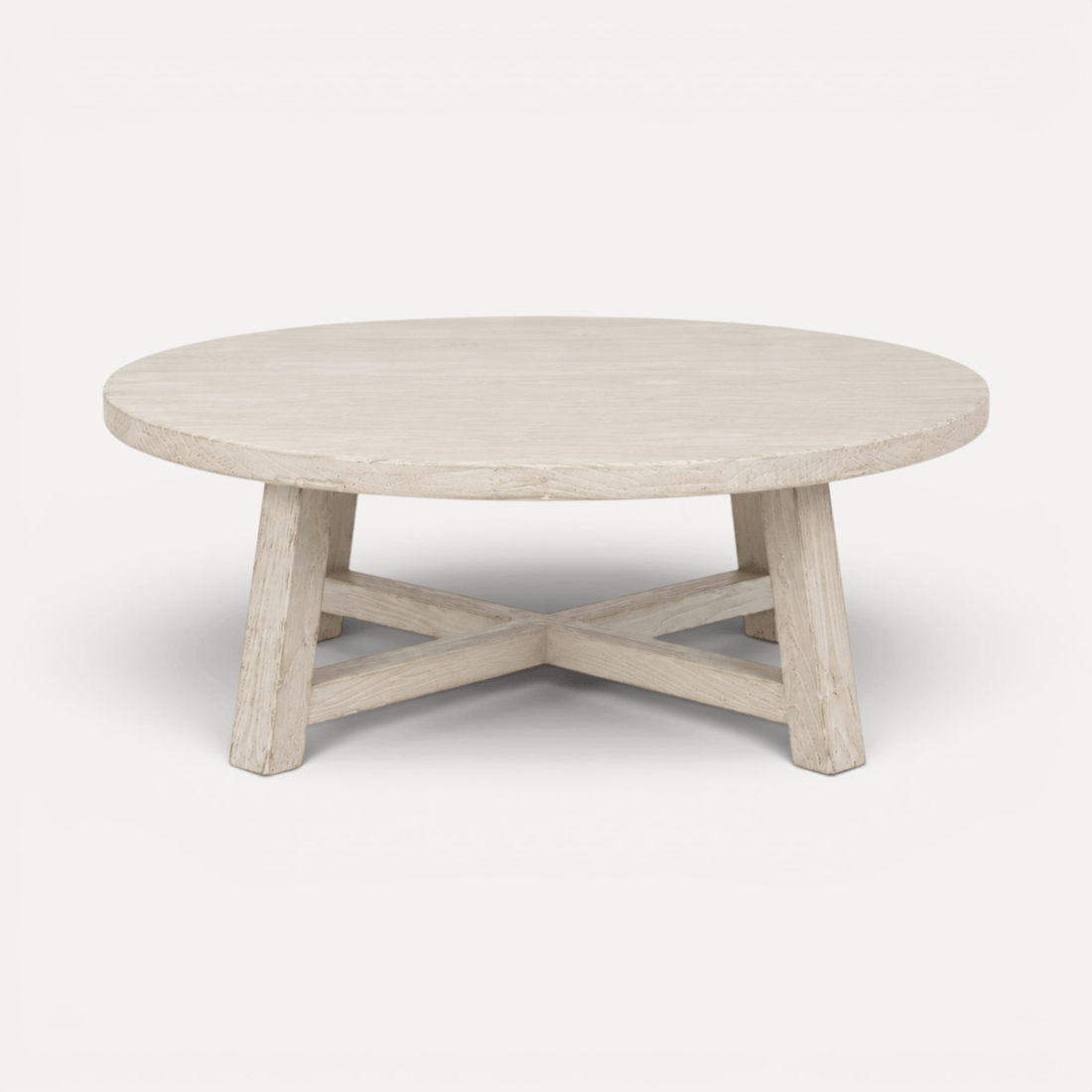 Elm Round Coffee Table - D1050mm - White