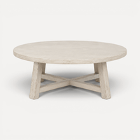 Elm Round Coffee Table - D1050mm - White