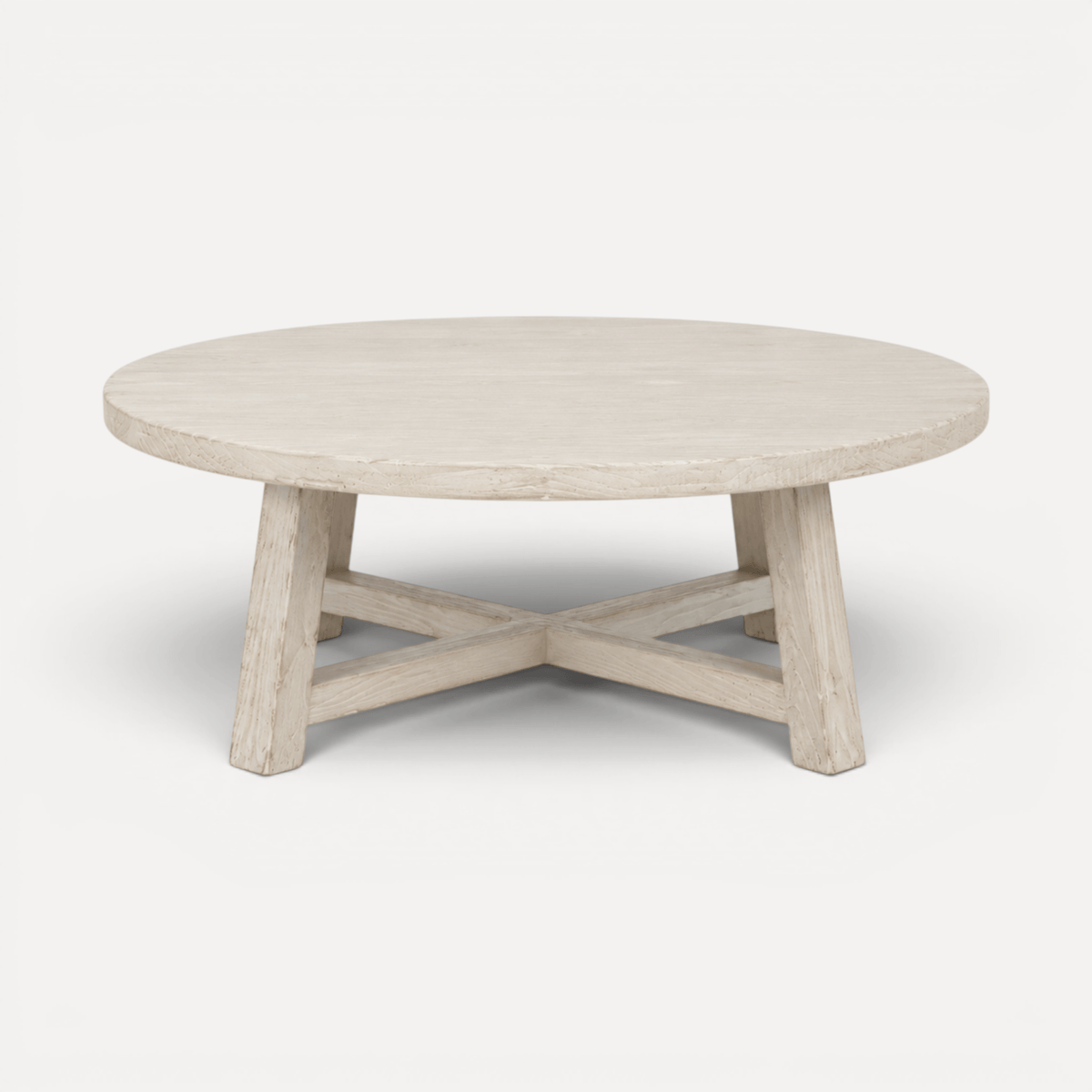 Elm Round Coffee Table - D1050mm - White