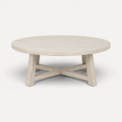 Elm Round Coffee Table - D1050mm - White