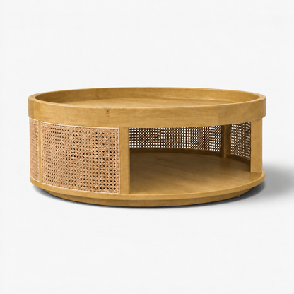 Freya Round Coffee Table - Natural Oak