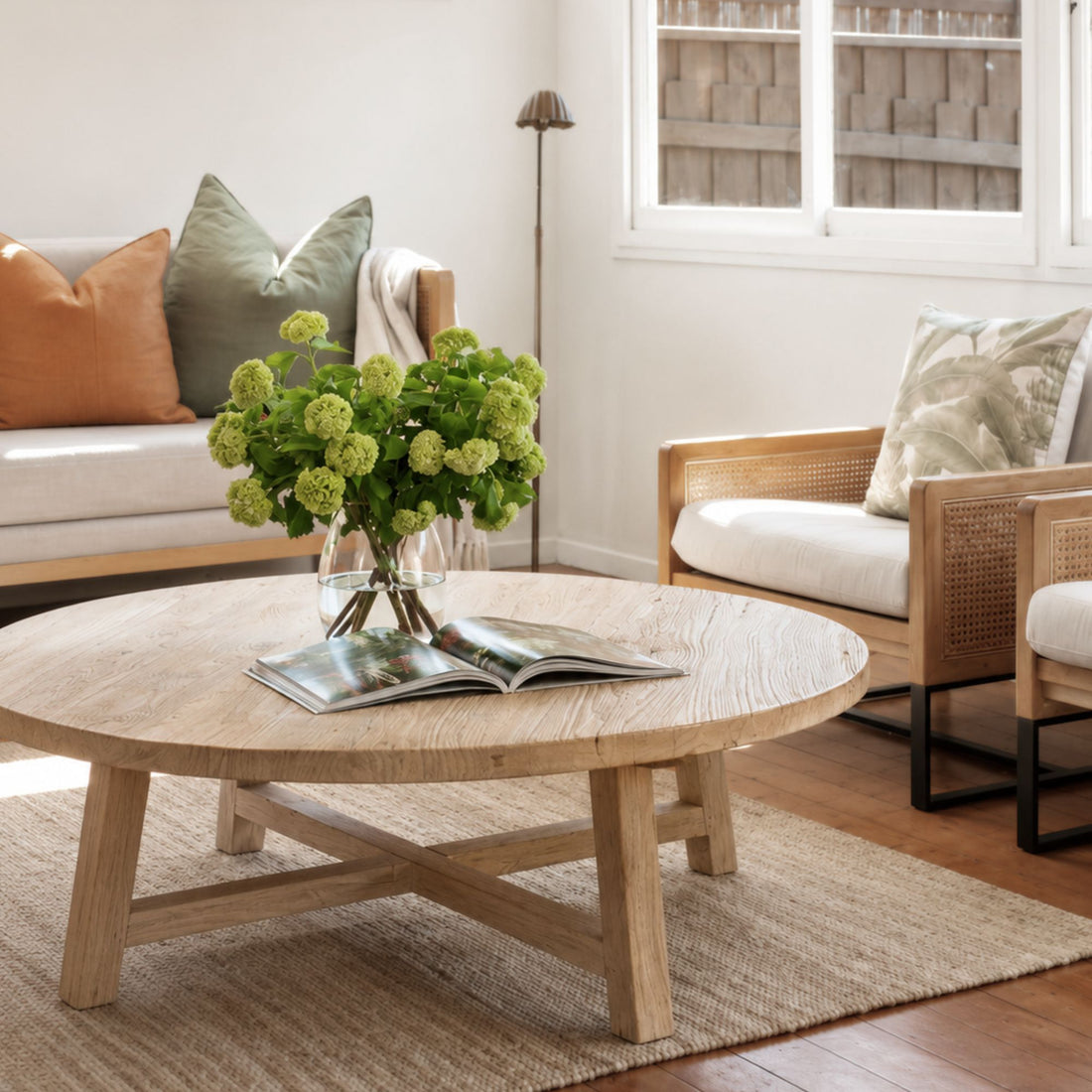 Elm Round Coffee Table - D1050mm - Natural