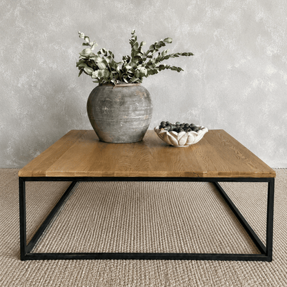 Manhattan Square Coffee Table - Weathered American Oak