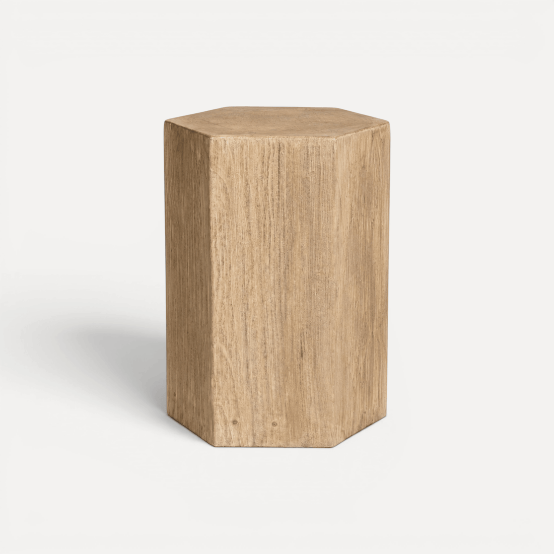Hexagon Elm Side Table