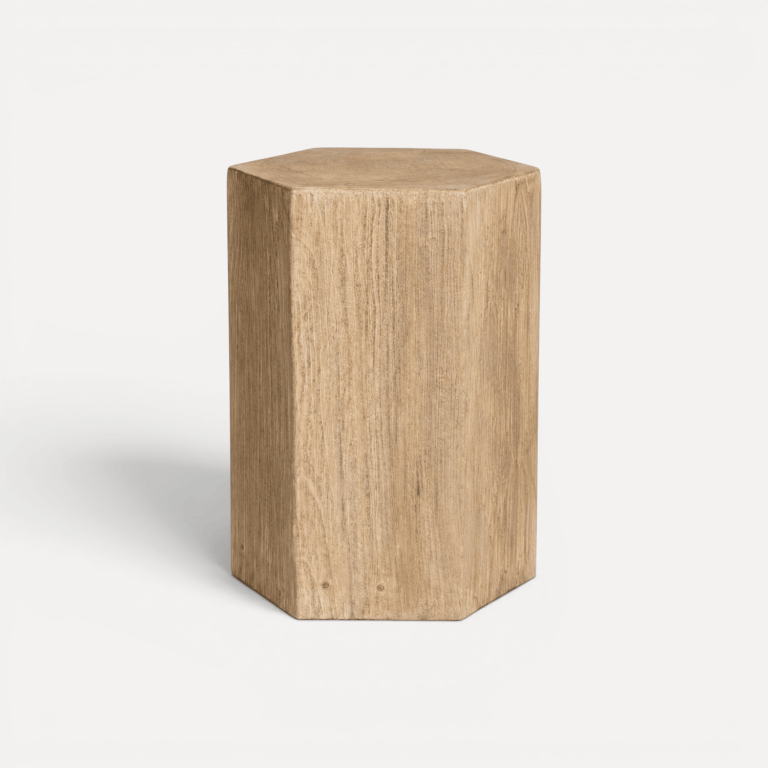 Hexagon Elm Side Table
