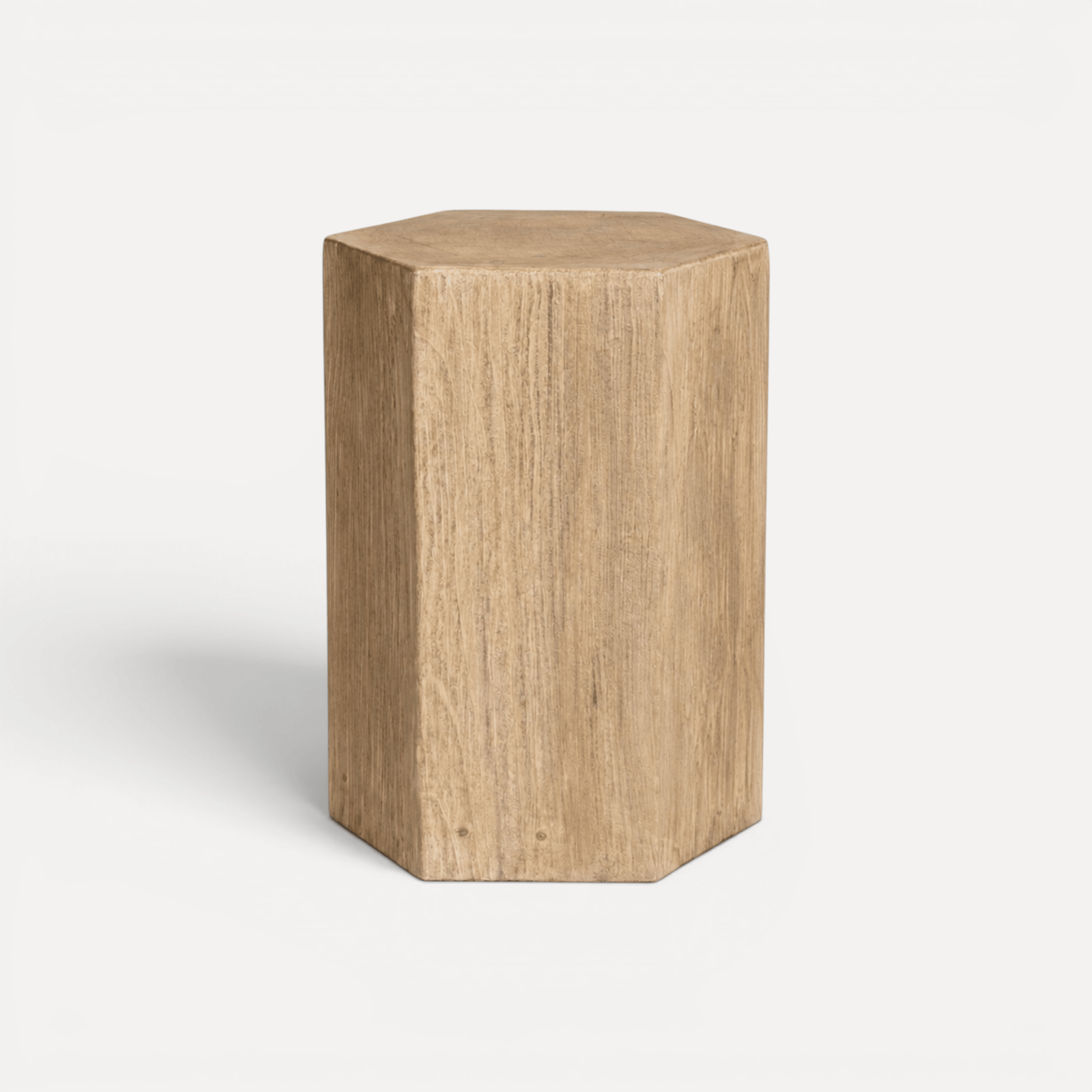 Hexagon Elm Side Table