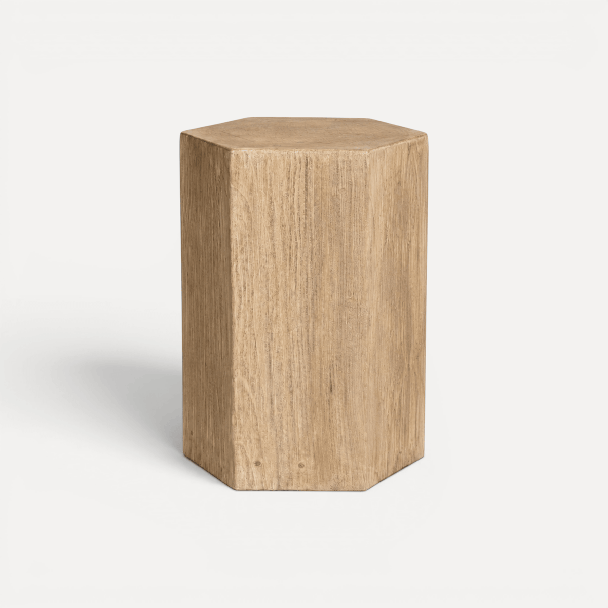Hexagon Elm Side Table
