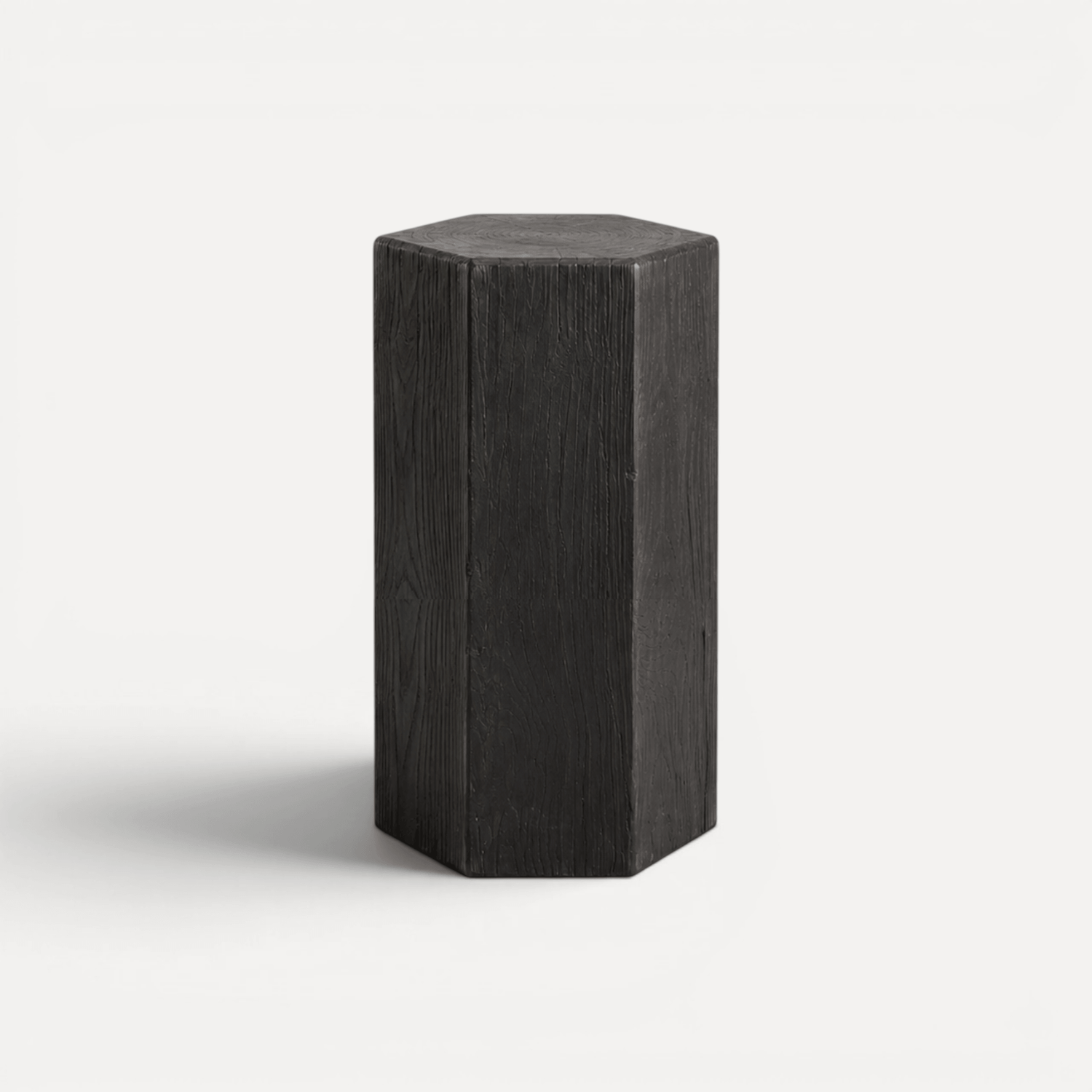 Hexagon Elm Side Table