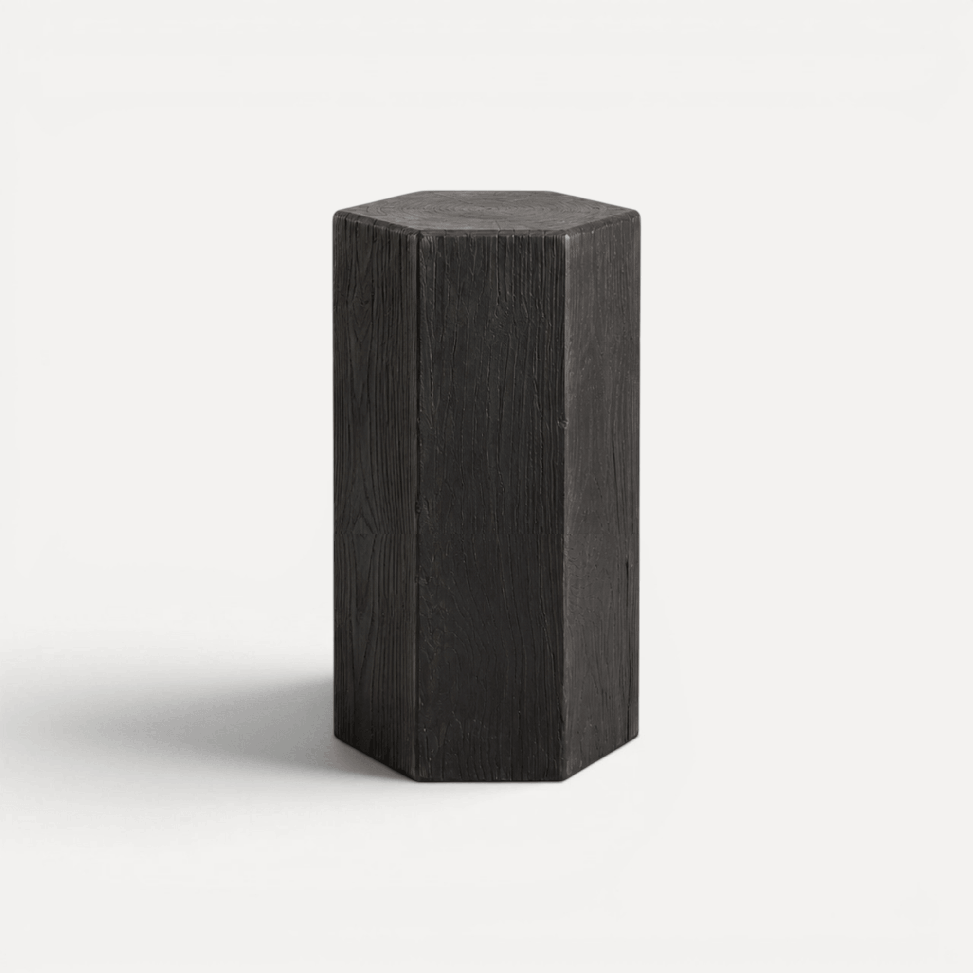 Hexagon Elm Side Table