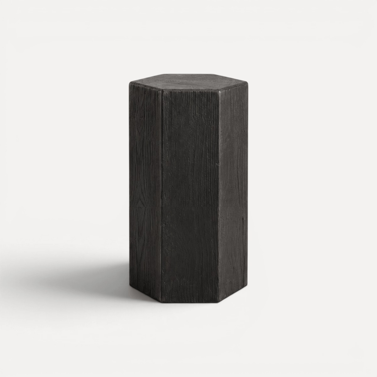 Hexagon Elm Side Table