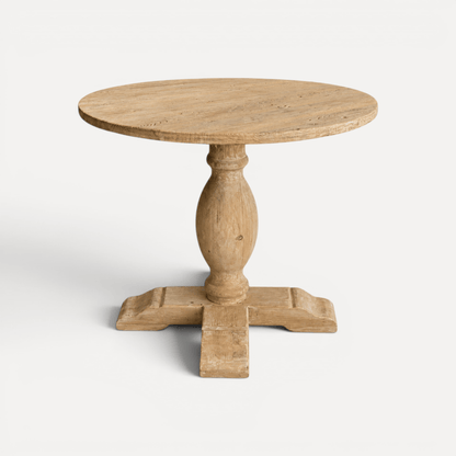 Round Elm Pedestal Dining Table D900mm - Natural