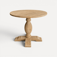 Round Elm Pedestal Dining Table D900mm - Natural