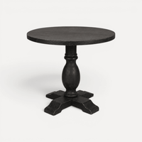 Round Elm Pedestal Dining Table D900mm - Black