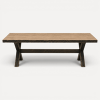Cross Base Reclaimed Pine Dining Table L2400mm