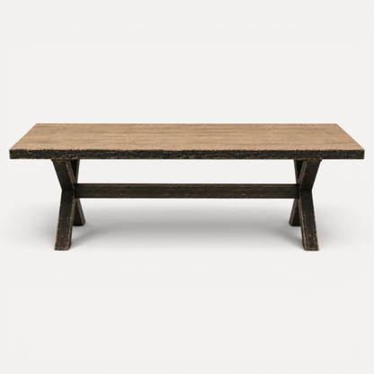 Cross Base Reclaimed Pine Dining Table L2400mm
