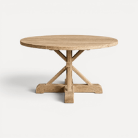 Round Elm X-Base Dining Table D1800mm - Natural