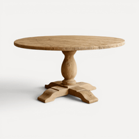 Round Elm Pedestal Dining Table D1500mm - Natural