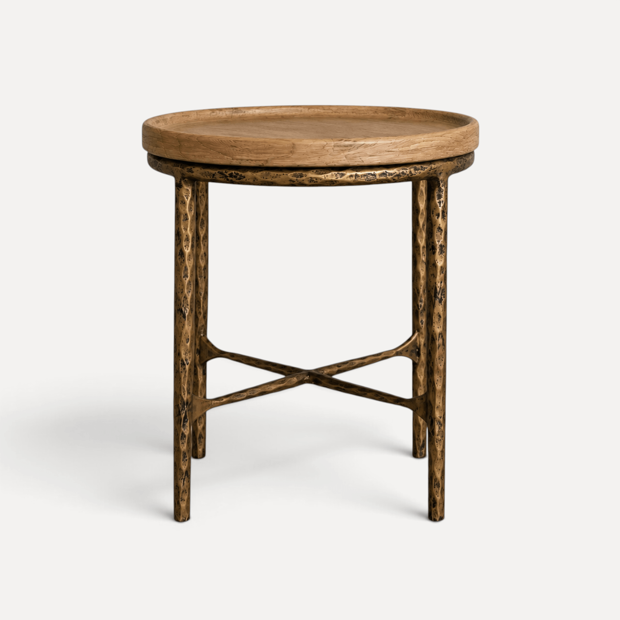 Elm &amp; Brass Side Table
