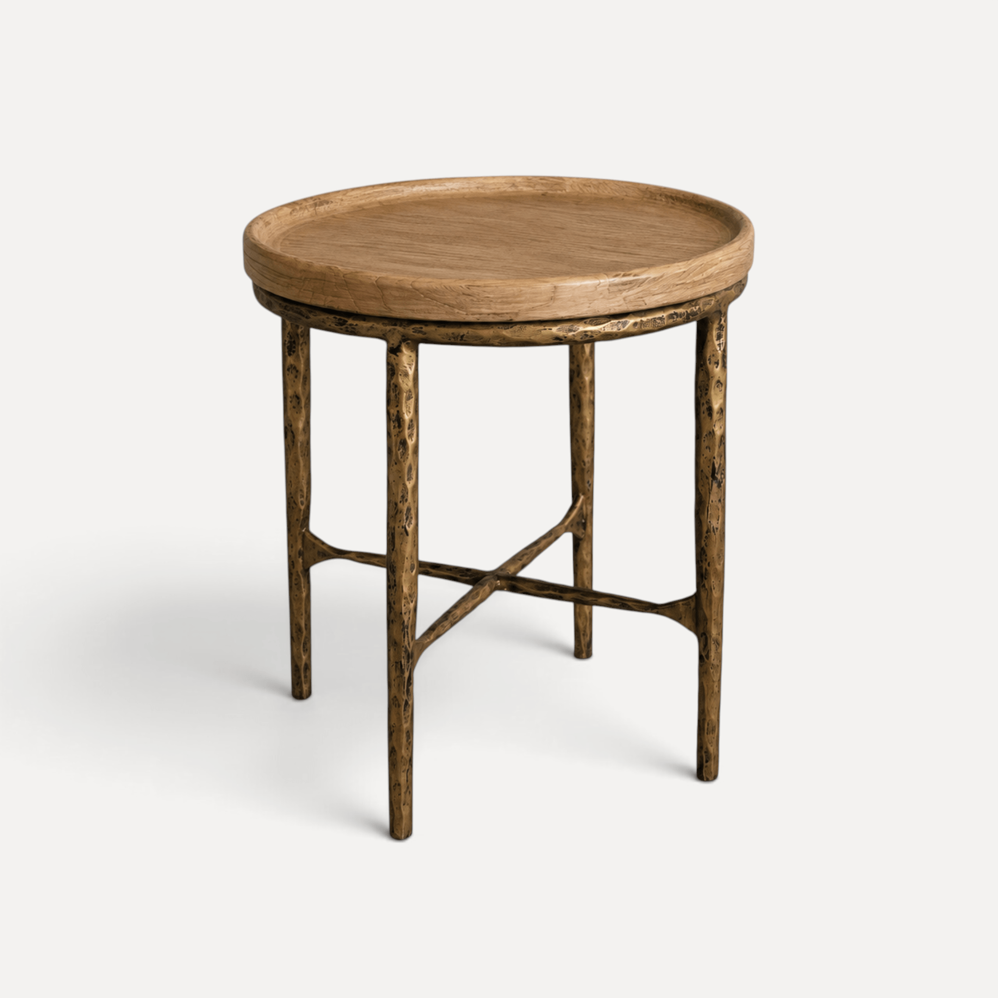 Elm &amp; Brass Side Table