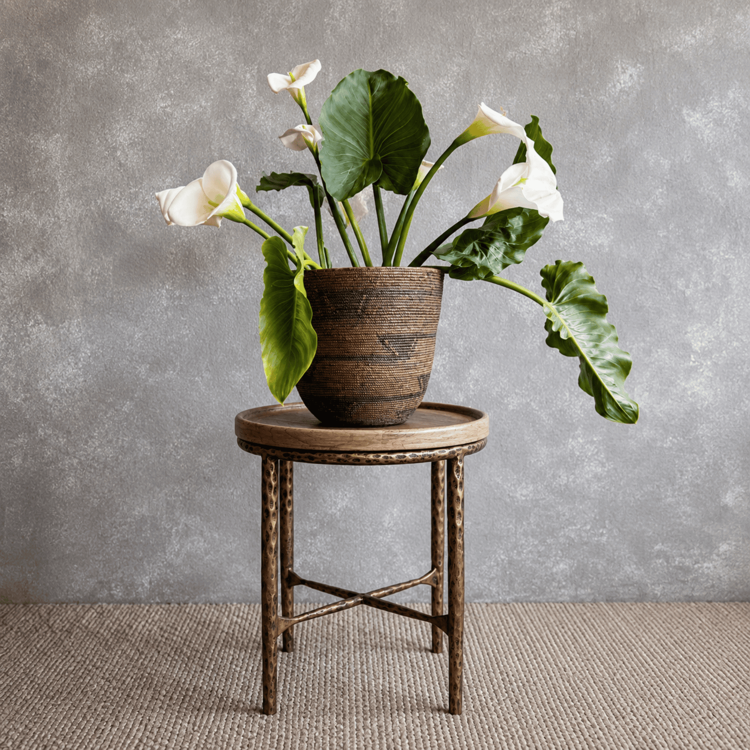 Elm &amp; Brass Side Table
