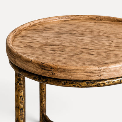 Elm &amp; Brass Side Table